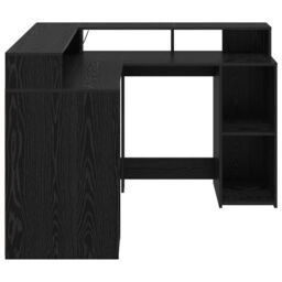 Berkfield Home Desk Black Oak 130x130x91 cm Engineered Wood - Size: 130 x 130 x 91 cm - thumbnail 6