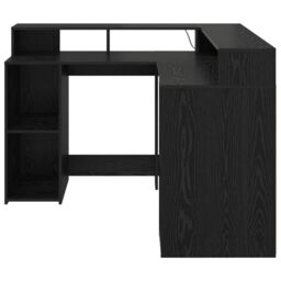 Berkfield Home Desk Black Oak 130x130x91 cm Engineered Wood - Size: 130 x 130 x 91 cm - thumbnail 5