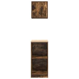 Berkfield Home Garage Cabinets 2 pcs Smoked Oak Engineered Wood in Brown - thumbnail 8