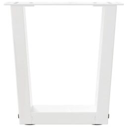 Berkfield Home Dining Table Legs V-Shape 2 pcs White 30x(30-31.3) cm Steel - thumbnail 5