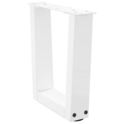 Berkfield Home Dining Table Legs V-Shape 2 pcs White 30x(30-31.3) cm Steel - thumbnail 4