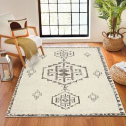 Livabliss Becki Owens Solana-Global Orange Ivory Living Dining Bedroom Rug in Black - Size: 200 cm x 275 cm - thumbnail 1