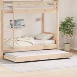 Berkfield Home Natural Bed Frame Natural Solid Pine wood 80 x 200 cm Durable in Light Tan - thumbnail 2
