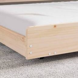 Berkfield Home Natural Bed Frame Natural Solid Pine wood 80 x 200 cm Durable in Light Tan - thumbnail 5