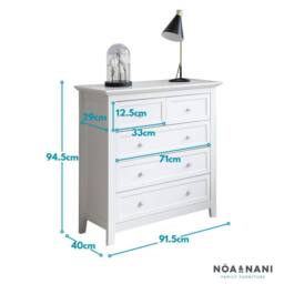 Nöa and Nani Torsby Chest of Drawers 2+3 Drawer in White - thumbnail 3