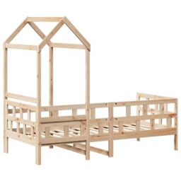 Berkfield Home Day Bed with Roof without Mattress 80x200 cm Solid Wood in Brown - thumbnail 8