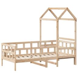 Berkfield Home Day Bed with Roof without Mattress 80x200 cm Solid Wood in Brown - thumbnail 3