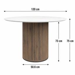 More4Homes Arlo White Marble Table Top W Walnut Leg + Anika Velvet Dining Chair 4 in Grey - thumbnail 7