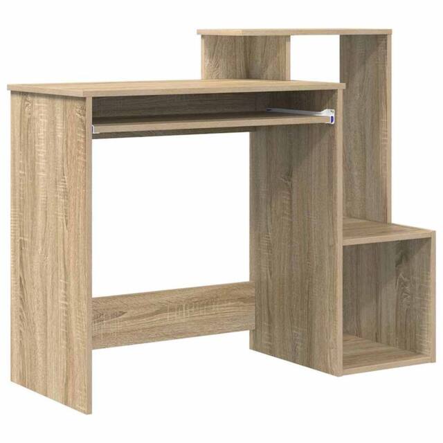 Berkfield Home Sonoma Oak Computer Desk Sonoma oak MDF with oak veneer Medium in Light Oak - image 1