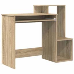 Berkfield Home Sonoma Oak Computer Desk Sonoma oak MDF with oak veneer Medium in Light Oak