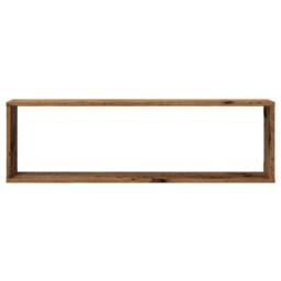 Berkfield Home Wall Cube Shelves 4 pcs Old Wood 100x15x30 cm Engineered Wood in Brown - Size: 100 x 15 x 30 cm - thumbnail 5