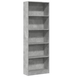 Berkfield Home Bookcase Concrete Grey 60x24x176 cm Engineered Wood - Size: 60 x 24 x 176 cm - thumbnail 1