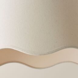 ValueLights Mabel Linen Large 30cm Scallop Edge with Trim Lamp Shade with Bulb in Natural - thumbnail 5