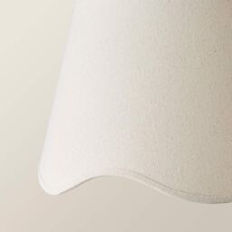 ValueLights Mabel Linen Large 30cm Scallop Edge with Trim Lamp Shade with Bulb in Natural - thumbnail 4