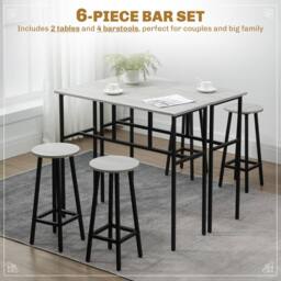 STILVORA Bar Table Set with steel frame in grey - thumbnail 8