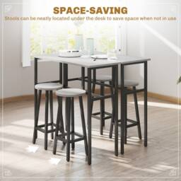 STILVORA Bar Table Set with steel frame in grey - thumbnail 9