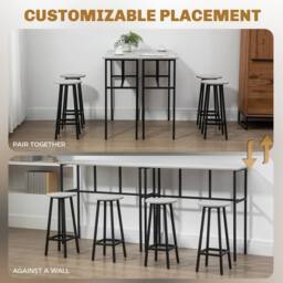 STILVORA Bar Table Set with steel frame in grey - thumbnail 6