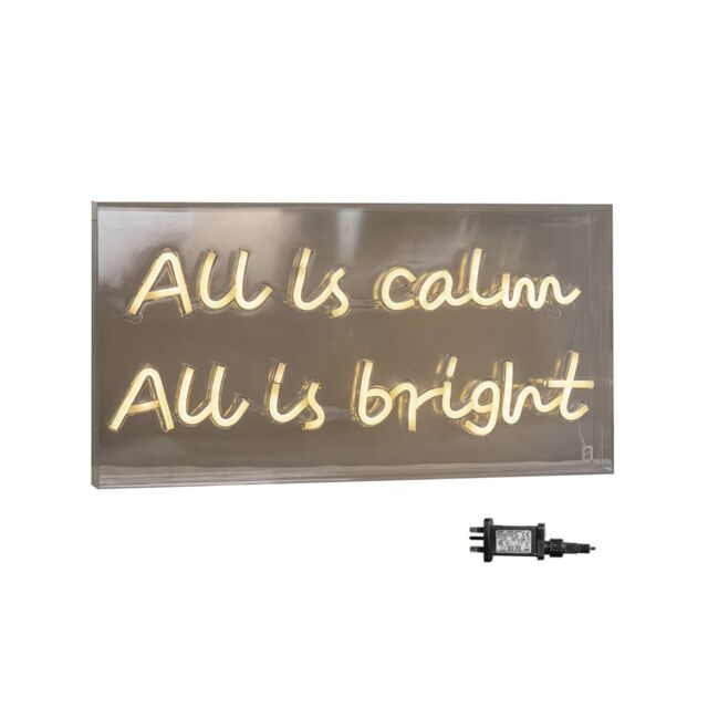 Samuel Alexander 43cm Light up All is Calm Neon Flex Christmas Sign in Warm White - image 1