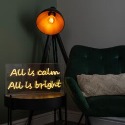 Samuel Alexander 43cm Light up All is Calm Neon Flex Christmas Sign in Warm White - thumbnail 3