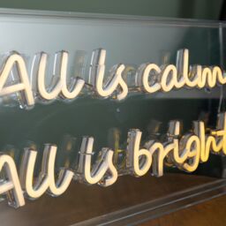 Samuel Alexander 43cm Light up All is Calm Neon Flex Christmas Sign in Warm White - thumbnail 4