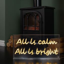 Samuel Alexander 43cm Light up All is Calm Neon Flex Christmas Sign in Warm White - thumbnail 5
