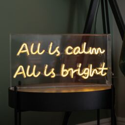 Samuel Alexander 43cm Light up All is Calm Neon Flex Christmas Sign in Warm White - thumbnail 2