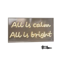 Samuel Alexander 43cm Light up All is Calm Neon Flex Christmas Sign in Warm White - thumbnail 1
