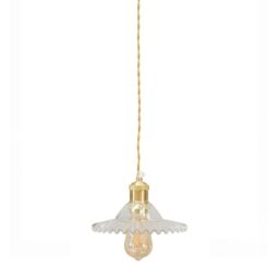 ValueLights Lucrezia Pendant Light with Frilled Glass Shade & LED Bulb in Amber - Size: 9 inches - thumbnail 5