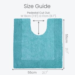 Allure Bath Fashions Elegance Reversible Heavyweight Pedestal Mat in Turquoise - thumbnail 5