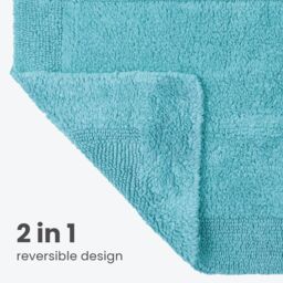 Allure Bath Fashions Elegance Reversible Heavyweight Pedestal Mat in Turquoise - thumbnail 4