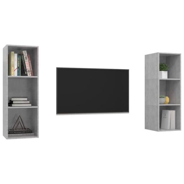 Berkfield Home Practical Wall-mounted TV Cabinets 2 pcs Concrete Grey Engineered Wood - image 1