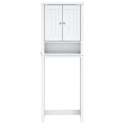 Berkfield Home Over-the-Toilet Storage BERG White 60x27x164.5 cm Solid Wood - thumbnail 3