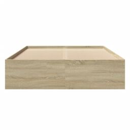 Berkfield Home Bed Frame without Mattress Sonoma Oak 120x190 cm Small Double Engineered Wood in Brown - thumbnail 5
