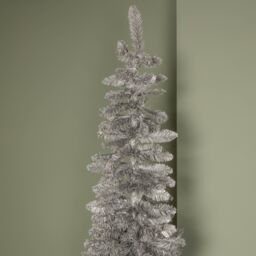 Samuel Alexander 8ft (2.4m) Grey Artificial Pencil Christmas Tree With Green Metal Stand & 460 Tips - thumbnail 3