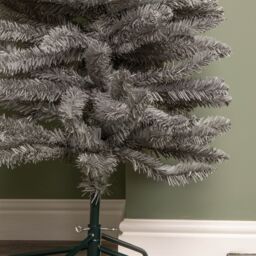 Samuel Alexander 8ft (2.4m) Grey Artificial Pencil Christmas Tree With Green Metal Stand & 460 Tips - thumbnail 5