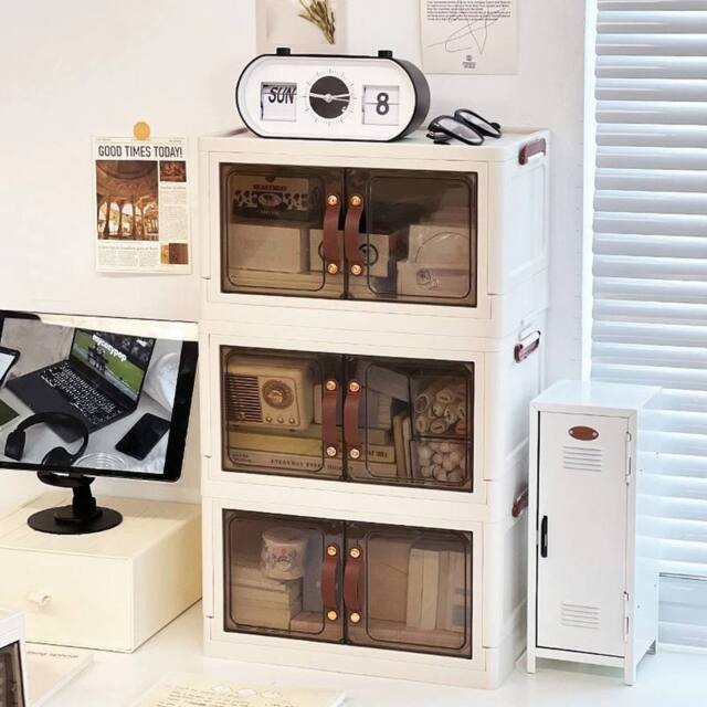 EONLION 3 Tiers Large Plastic Storage Box in White - Size: 500mm - image 1
