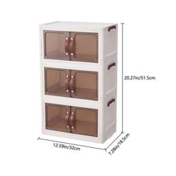 EONLION 3 Tiers Large Plastic Storage Box in White - Size: 500mm - thumbnail 2