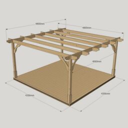 Rutland County Garden Furniture Ltd Premium Pergola & Decking Kit, Wood, L480 x W480 cm, Light Green in Brown - thumbnail 6