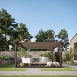 Rutland County Garden Furniture Ltd Premium Pergola & Decking Kit, Wood, L480 x W480 cm, Light Green in Brown - thumbnail 3