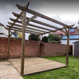 Rutland County Garden Furniture Ltd Premium Pergola & Decking Kit, Wood, L480 x W480 cm, Light Green in Brown - thumbnail 5