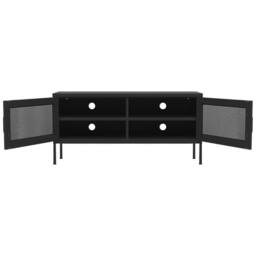 Berkfield Home TV Cabinet Black 105x35x50 cm Steel - Size: 105 x 35 x 50 cm - thumbnail 6
