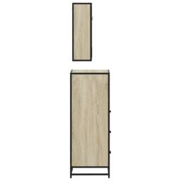 Berkfield Home 3 Piece Bathroom Furniture Set Sonoma Oak Engineered Wood in Tan - thumbnail 6