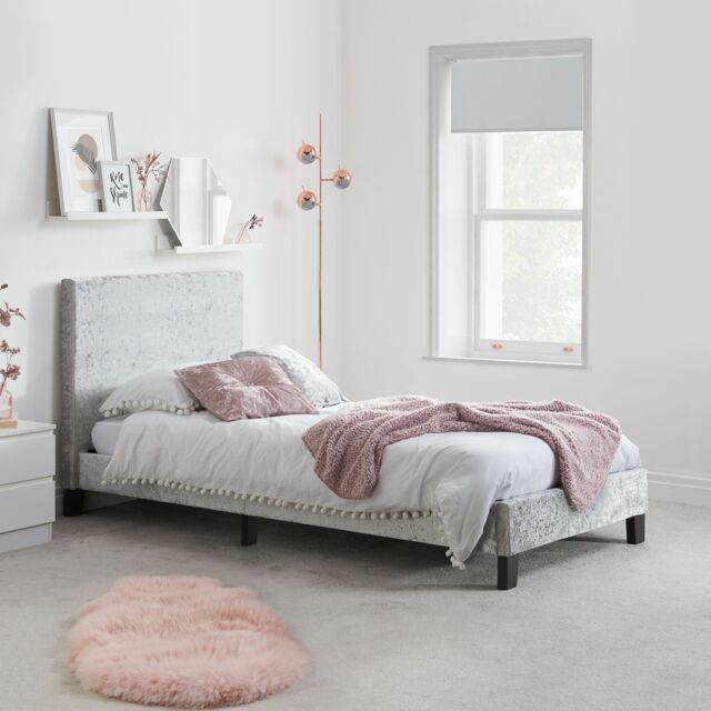 Birlea Berlin Fabric Bed in Grey - Size: Small Double - image 1