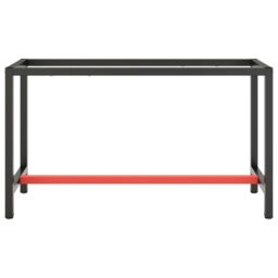 Berkfield Home Work Bench Frame Matte Black & Matte Red 140x50x79 cm Metal - Size: 140 x 50 x 79 cm - thumbnail 3