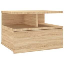 Berkfield Home Classic Floating Nightstand Sonoma Oak 40x31x27cm Engineered Wood in Light Oak - Size: 40 x 31 x 27 cm - thumbnail 3