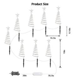 Bright Zeal 8-Pack Smart Spiral Tree Pathway Lights, 1.6ft RGB Outdoor in White - thumbnail 5