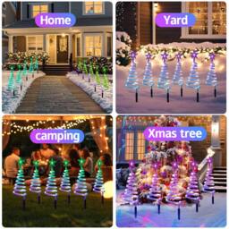 Bright Zeal 8-Pack Smart Spiral Tree Pathway Lights, 1.6ft RGB Outdoor in White - thumbnail 7