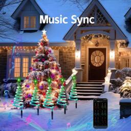 Bright Zeal 8-Pack Smart Spiral Tree Pathway Lights, 1.6ft RGB Outdoor in White - thumbnail 3