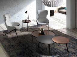 Angel Cerda Grey Fabric Armchair with Black Stainless Steel Legs - thumbnail 4
