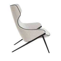 Angel Cerda Grey Fabric Armchair with Black Stainless Steel Legs - thumbnail 6